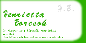 henrietta borcsok business card